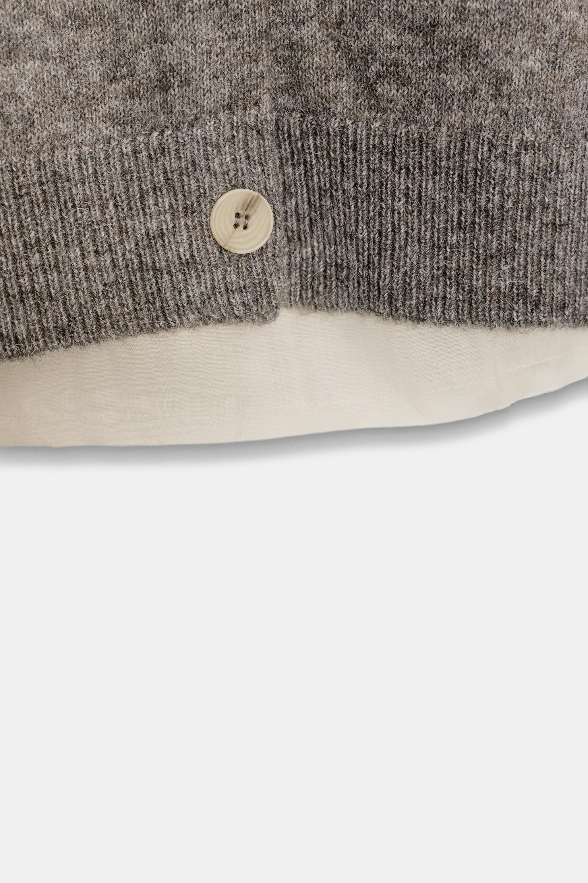 COMBINATION KNIT CARDIGAN WITH BELT